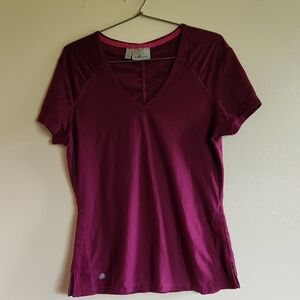 ATHLETA , plum color,  v-neck shirt, size S